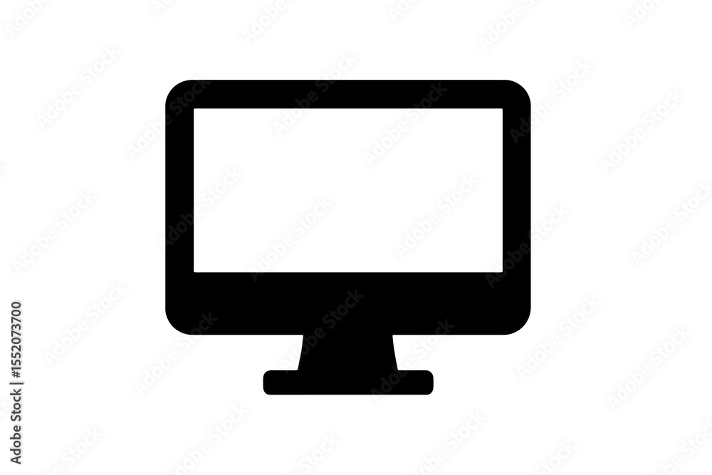 Fototapete outlined computer monitor icon, perfect for apps, it concepts, or tech-related graphics.