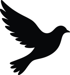 Silhouette Dove in Flight Peace Hope Freedom Symbol Vector Illustration