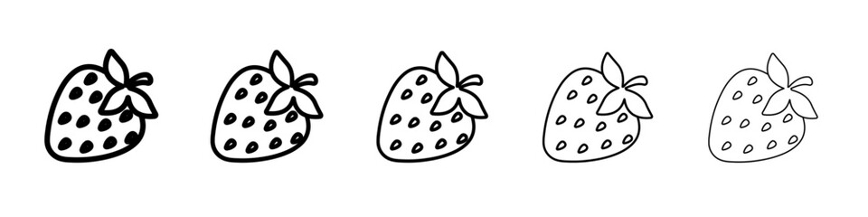 strawberry icon simple vector outline logo