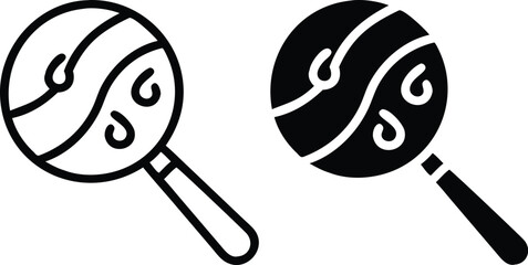 Stylized Magnifying Glass Icon – Minimalist Line Art Vector with Decorative Lens Design