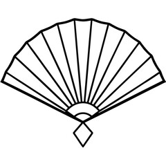 Minimal Folding Fan Line Art
