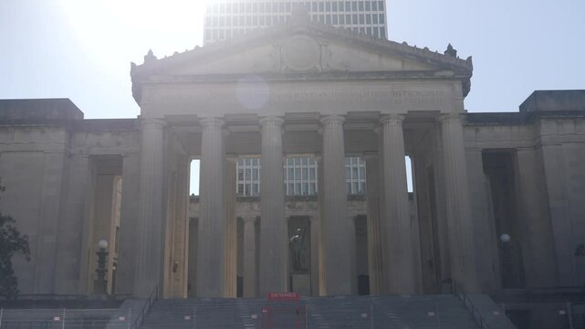 Visit to historic building in downtown area