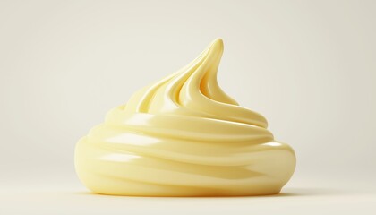 Detailed Image Of Mayonnaise Or Cream Mixture In The Process Of Rendering