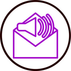 Voicemail Vector Line Purple Circle Black