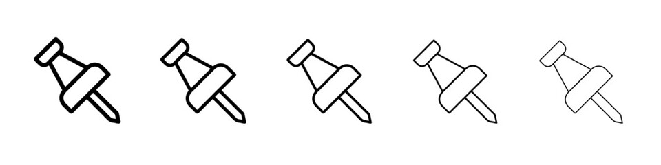 thumb pin icon simple vector outline logo