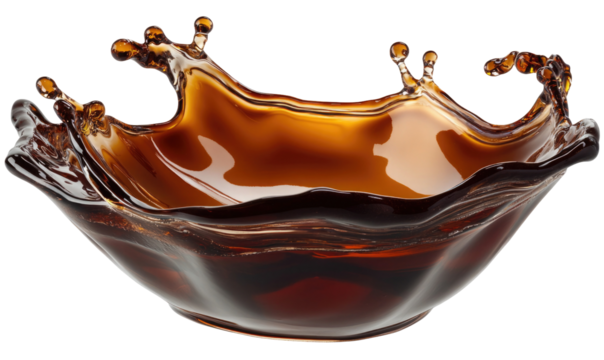 Sending Splash Of Chocolate Liquid  isolated on a transparent background
