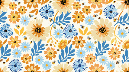 A Seamless Botanical Pattern Featuring Hand - Seamless Animal Print Vector