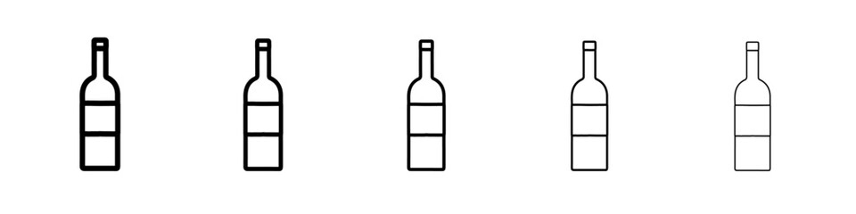 wine bottle icon simple vector outline logo