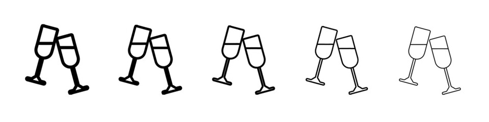 wine glass icon simple vector outline logo