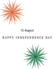 indian independence day abstract firework design png  15 august tricolor festival celebration background with orange green burst stars for poster or banner use