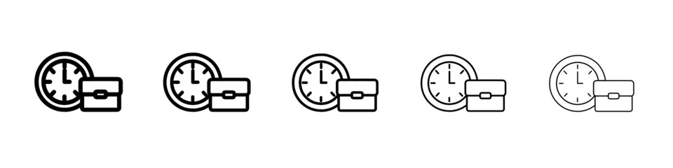 work hours icon simple vector outline logo