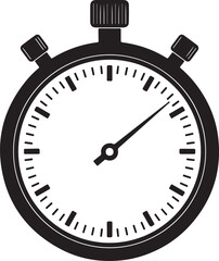 Chrome sport chronometer vector icon illustration for measuring time with accuracy and precision