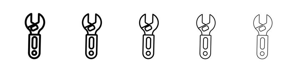wrench icon simple vector outline logo