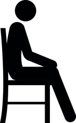 Man sitting on chair icon. Human signs and symbols.