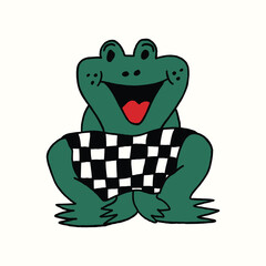 kids drawing frog abstract illustration