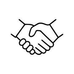 握手をするビジネスパートナーのラインアイコン｜Line Icon of Business Handshake