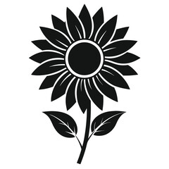 sunflower silhouette vector illustration