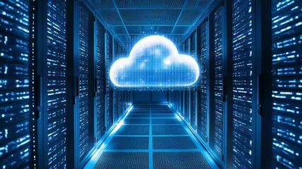 Cloud computing technology offers scalable flexible and secure internetbased data storage solutions. Concept Cloud Computing, Data Storage, Internet-Based, Scalability, Security - Powered by Adobe