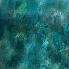 Teal and turquoise abstract textured background with painterly strokes, grunge details, and rich artistic depth. Ideal for digital art, overlays, posters, invitations, and creative design projects.