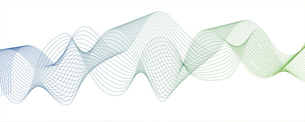 Abstract glowing Modern wave with Dynamic flowing lines. Futuristic technology and sound wave lines.Wave shapes undulate with deep green to bright dynamic gradient effect. Sense of depth, rhythm, and.