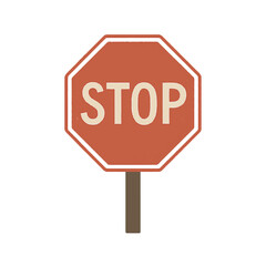 Obraz premium stop sign illustration icon on white background Vector icon on the topic of road traffic