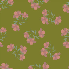 Tropical flower pattern seamless, silhouette of blooming, hand drawn botanical, Floral leaf for spring and Summer time, natural ornaments for textile, fabric, wallpaper, background design.
