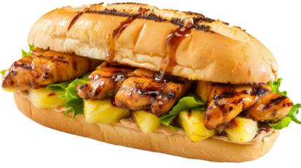 Grilled Sandwich Closeup on the Transparent Background