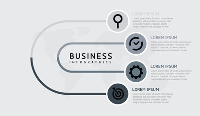 Vector business Presentation Connecting Steps Infographic Template