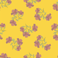Tropical flower pattern seamless, silhouette of blooming, hand drawn botanical, Floral leaf for spring and Summer time, natural ornaments for textile, fabric, wallpaper, background design.
