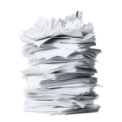 stack of papers and files, stack of assorted papers and files neatly organized on a desk, isolated on transparent background