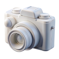 3d camera icon isolated on transparent background