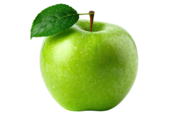 Fresh, juicy green apple, a healthy and delicious single fruit