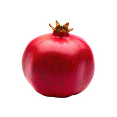 Fresh, ripe red pomegranate fruit isolated on a transparent background
