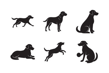Labrador Retriever Silhouette Bundle Six Poses