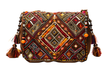 Tribal Quilted Purse Design on the Transparent Background
