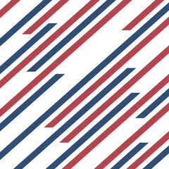 Fototapeta premium Red and Blue diagonal striped seamless pattern background suitable for fashion textiles, graphics.