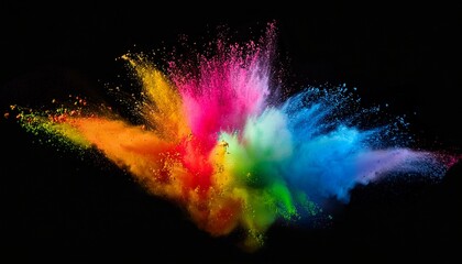 colorful rainbow holi paint splash color powder explosion ai generated image