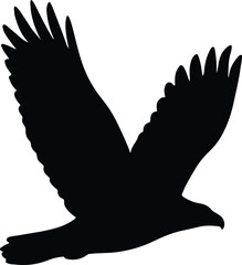 Silhouette Flying eagle with outstretched wings Vector Illustration