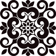 Seamless vintage floral pattern vector illustration with swirling leaves and decorative elements