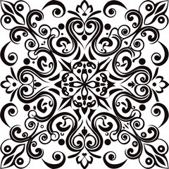 Seamless vector floral pattern with elegant vintage ornate leaves and decorative baroque flower elements