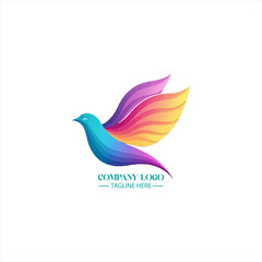 Colorful Bird Emblem: A vibrant, stylized bird with a spectrum of colors takes flight, representing freedom, innovation, and aspirational values of the enterprise it embodies.
