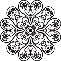 Seamless vintage floral ornament pattern with swirling leaves and decorative flower illustrations