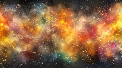Fototapeta premium Psychedelic Fractal Cosmic Energy Abstract Background with Nebula and Stars