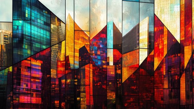 Corporate identity in a vibrant urban landscape aerial view of innovative digital art