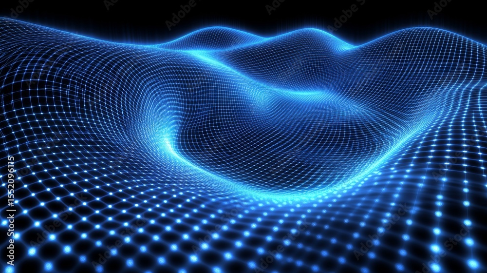 Poster flowing data lines in a cyberspace grid digital realm visual representation futuristic environment a
