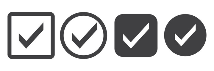 Check box icon with correct, accept checkmark icons tick box checked. Approve symbol. Check mark icon vector design. black check mark icon. black tick symbol. Vector check icon