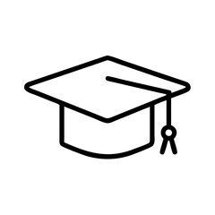 Mortarboard graduation cap vector icon for education achievement and academic success celebration design