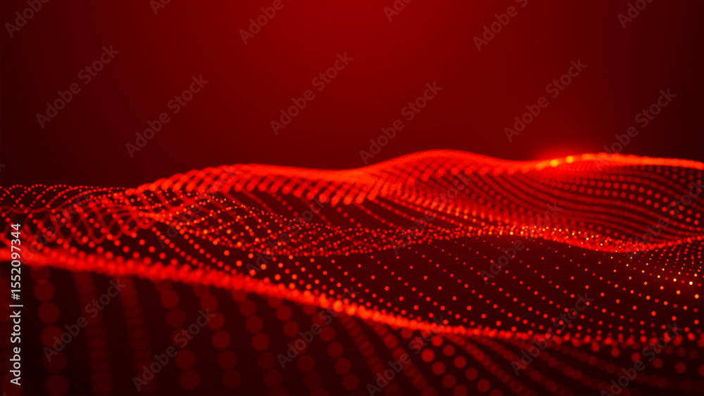 Sticker dynamic and mesmerizing red wave patterns of light, energy and artistic expression, evoking a sense 