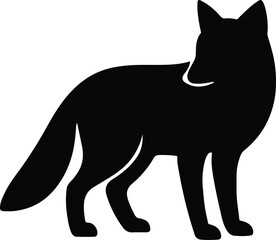 Silhouette fox standing wildlife animal graphic design Vector Illustration
