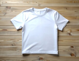 white t shirt mockup on a wooden background